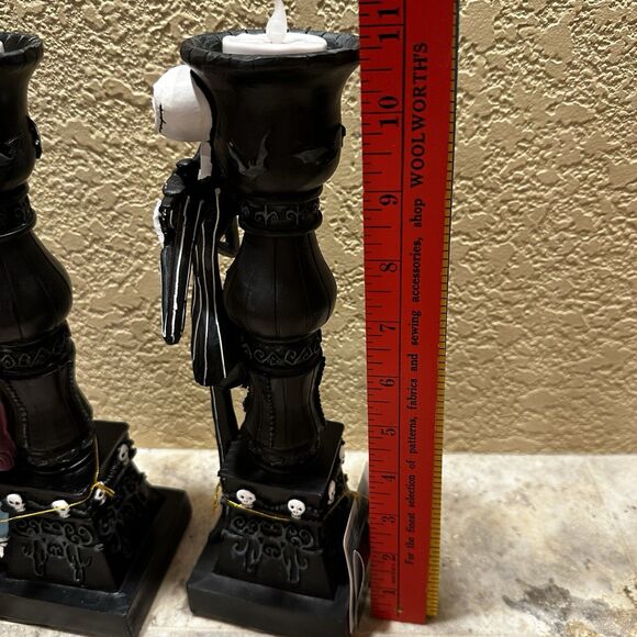 Disney Nightmare Before Christmas Jack & Sally LED Candle Holder Set 11” NWT - Picture 9 of 9